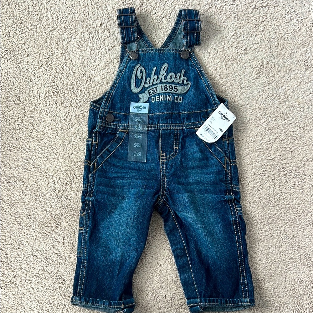 NWT OshKosh B'gosh Blue Denim Overalls size 9M